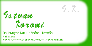istvan koromi business card